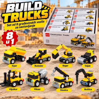 BuildTrucks 8 različitih građevinskih vozila za sastavljanje