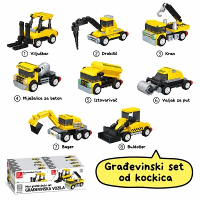 BuildTrucks 8 različitih građevinskih vozila za sastavljanje - Slika 5