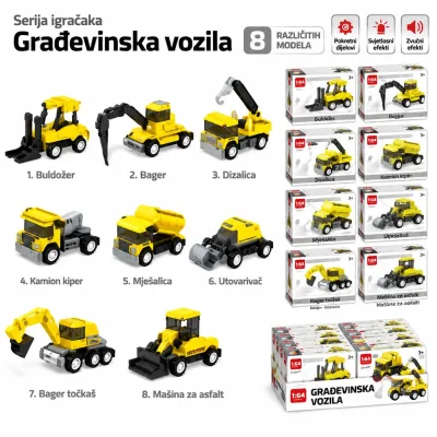 BuildTrucks 8 različitih građevinskih vozila za sastavljanje - Slika 6