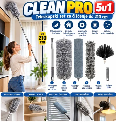 CleanPro5u1 Teleskopski set za čišćenje