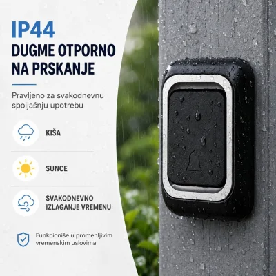 DoorBell Bežično zvono - bez bušenja i kablova - Slika 2