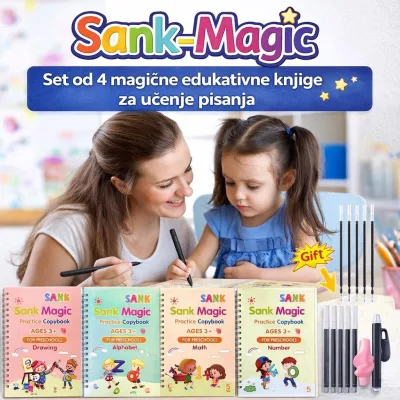 Sank-Magic – Set od 4 magične edukativne knjige za učenje pisanja - Slika 1