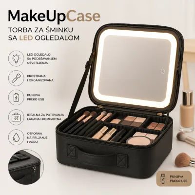 MakeUpCase – Torba za šminku sa LED ogledalom - Slika 1