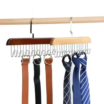 MultiHanger Višenamjenska drvena vješalica sa 8 kukica - Slika 5
