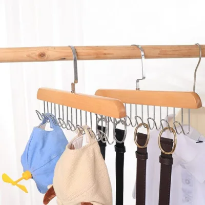 MultiHanger Višenamjenska drvena vješalica sa 8 kukica - Slika 6