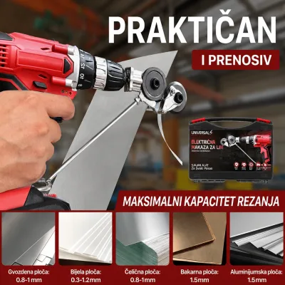 Adapter za bušilicu za rezanje lima – Pretvorite bušilicu u moćni rezač