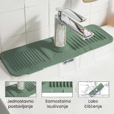Set za sudoper: Silikonska podloga za slavine i četka za posuđe s ugrađenim spremnikom za deterdžent DishSet - Slika 2
