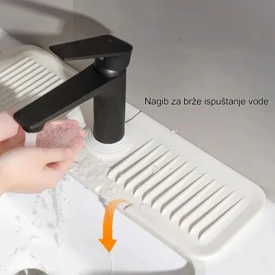 Set za sudoper: Silikonska podloga za slavine i četka za posuđe s ugrađenim spremnikom za deterdžent DishSet - Slika 3