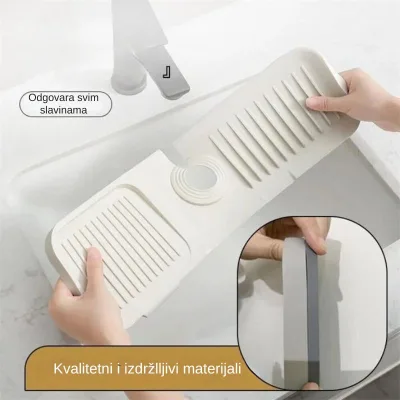 Set za sudoper: Silikonska podloga za slavine i četka za posuđe s ugrađenim spremnikom za deterdžent DishSet - Slika 4