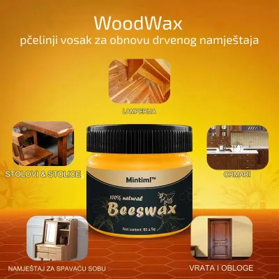 WoodWax, pčelinji vosak za obnovu drvenog namještaja, parketa ili laminata 1+1 Gratis